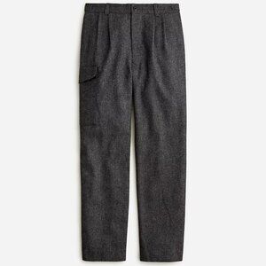 NWT J Crew Double Pleated Wool Military-Style Gray Cargo Pants